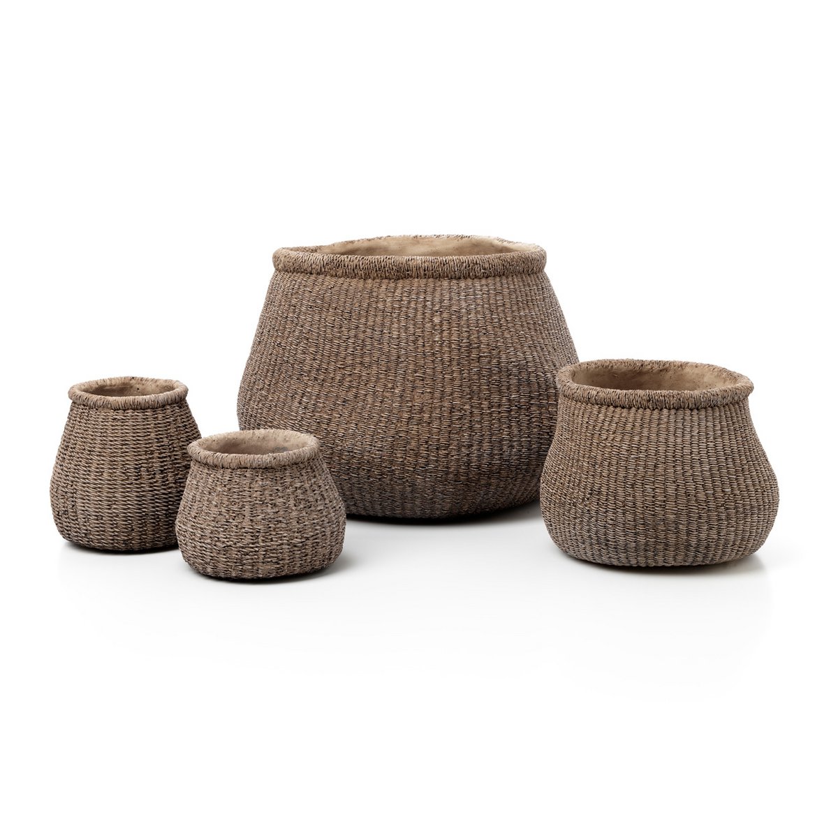 Faux-Puff Planter – Beton Bruin (L)