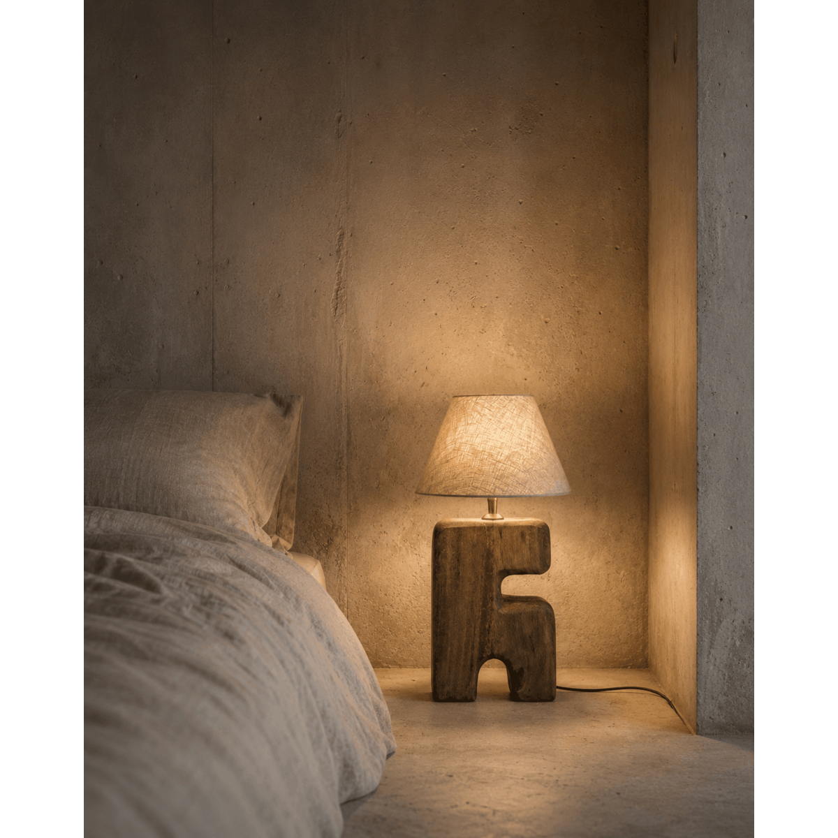 L'Objet Houten Tafellamp – Bruin (S)