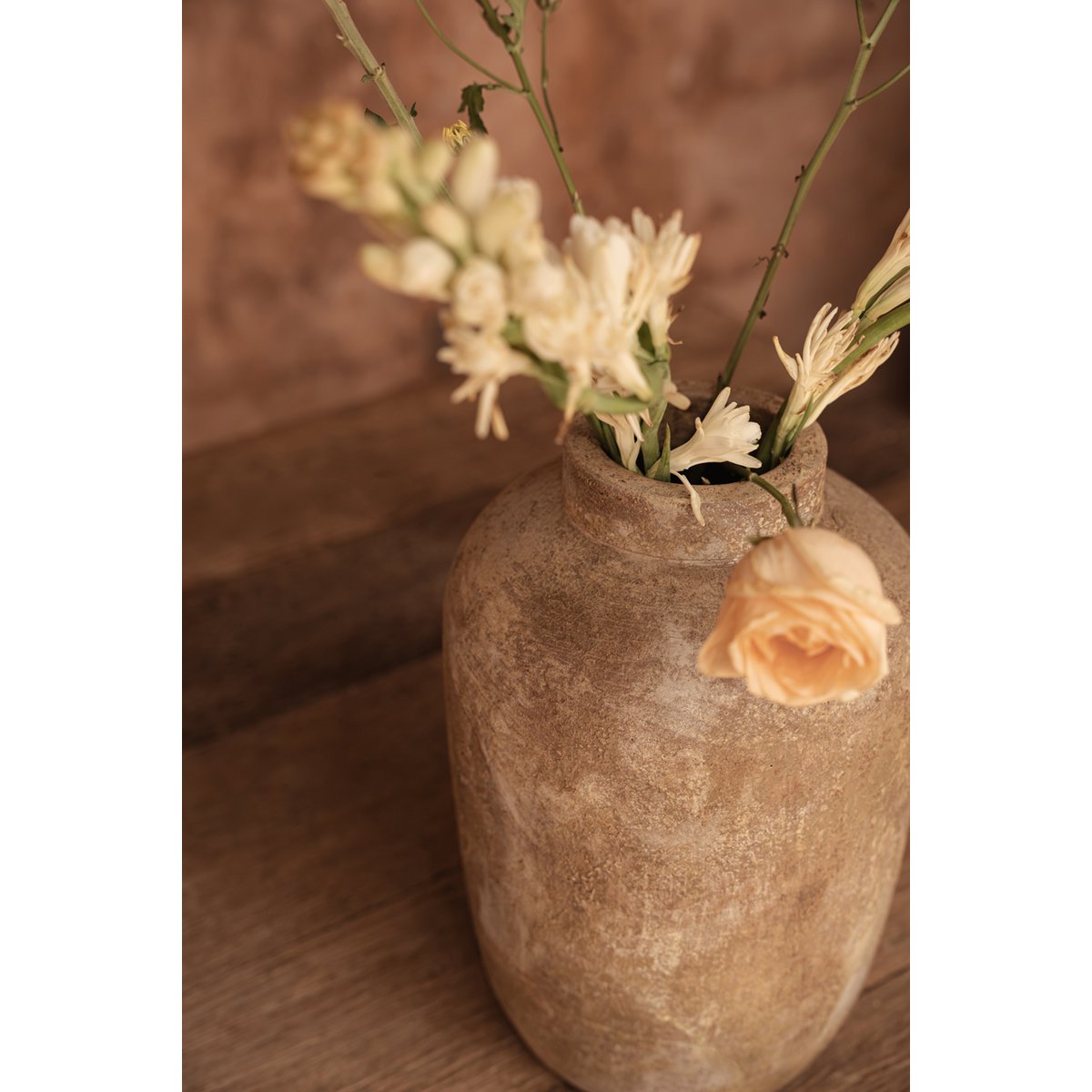 Clay Echo Vaas – Terracotta Crème (M)