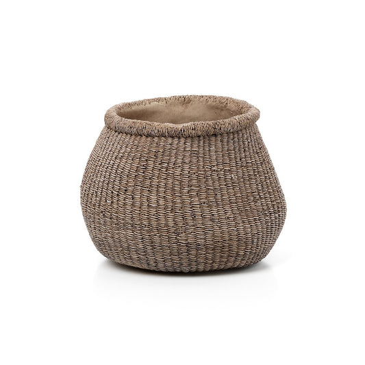 Faux-Puff Planter – Beton Bruin (L)