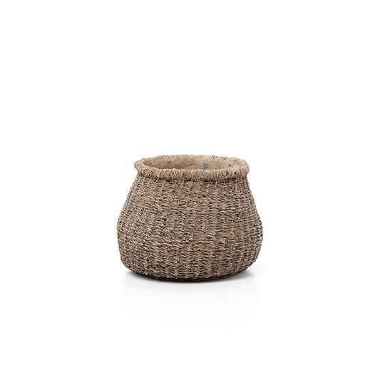 Faux-Puff Planter – Beton Bruin (S)