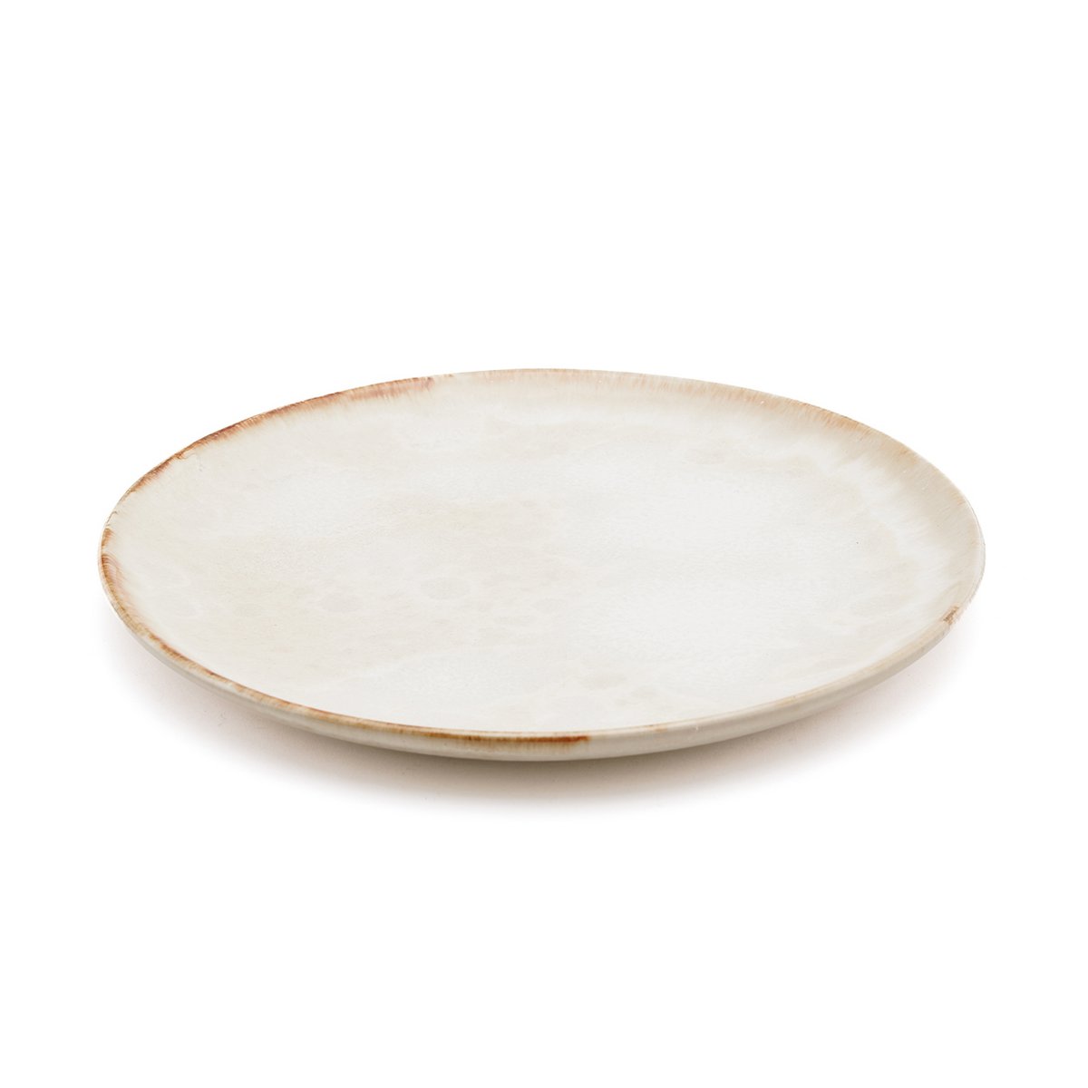 Sand Entrée Plate – Keramisch Wit met Goud