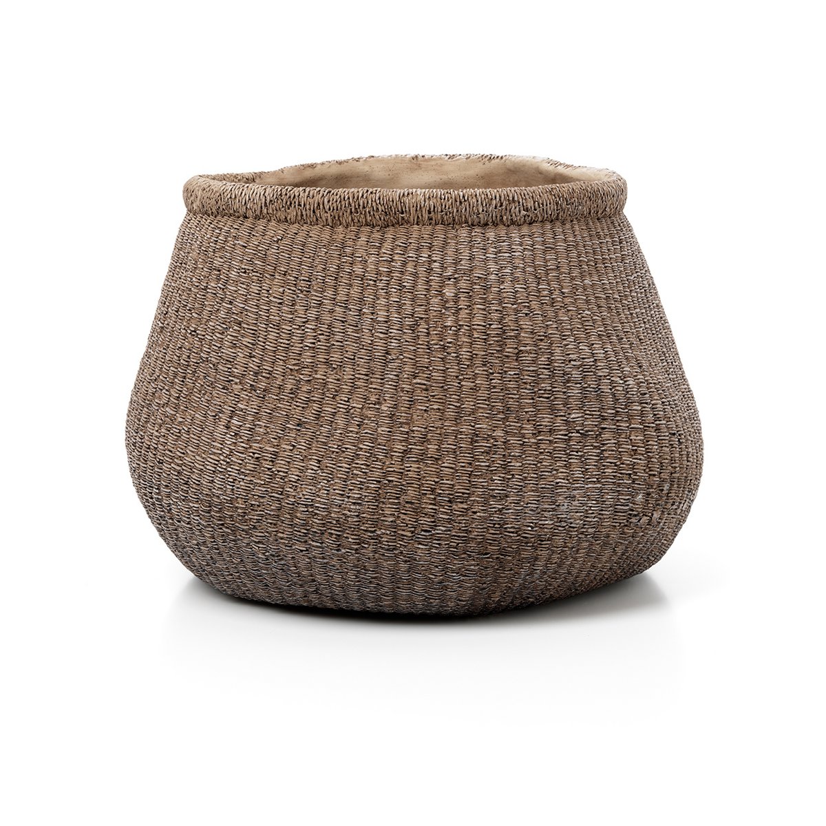 Faux-Puff Planter – Beton Bruin (XL)