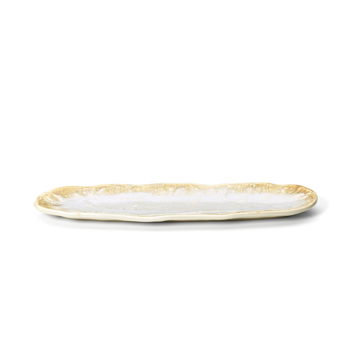 Serving Plate – Wit Keramiek met Gouden Accenten