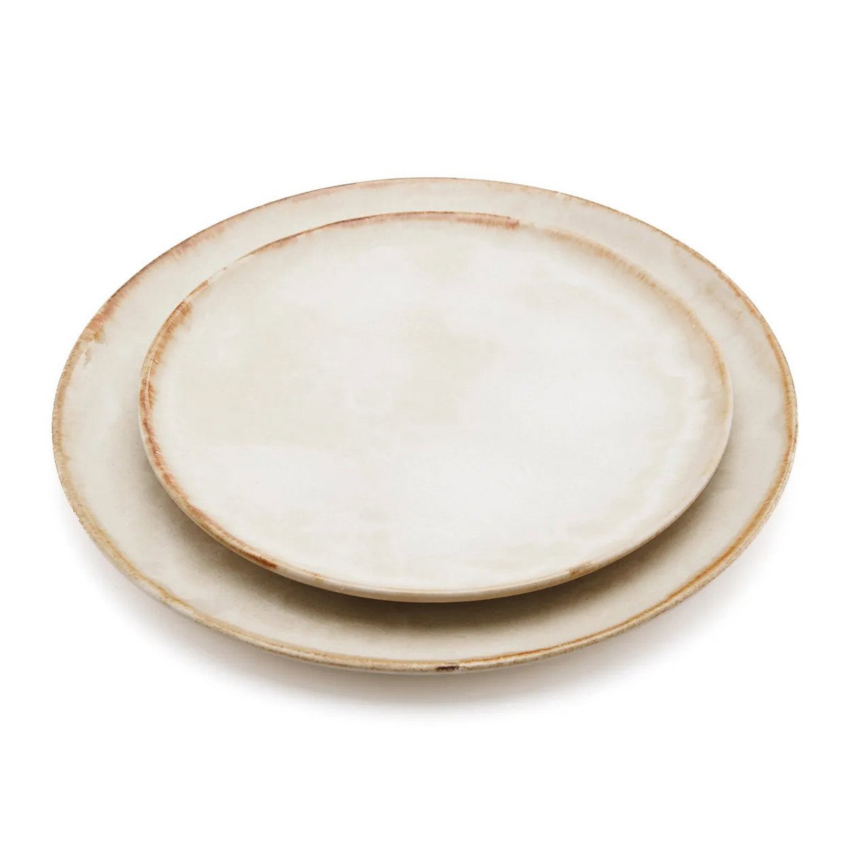 Sand Entrée Plate – Keramisch Wit met Goud