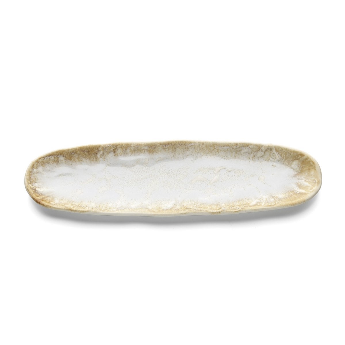 Serving Plate – Wit Keramiek met Gouden Accenten