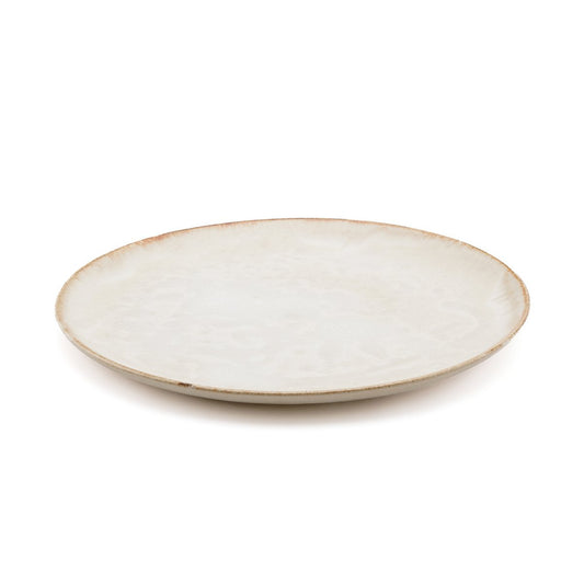 Sand Main Course Plate – Keramisch Wit met Goud